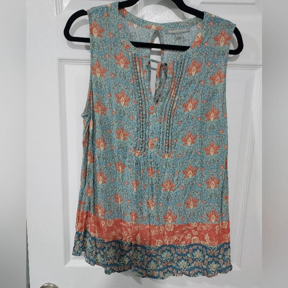 Daniel Rainn Teal Green Marielle Tassel Detail Sleeveless Blouse in Size 1X - Picture 2 of 10